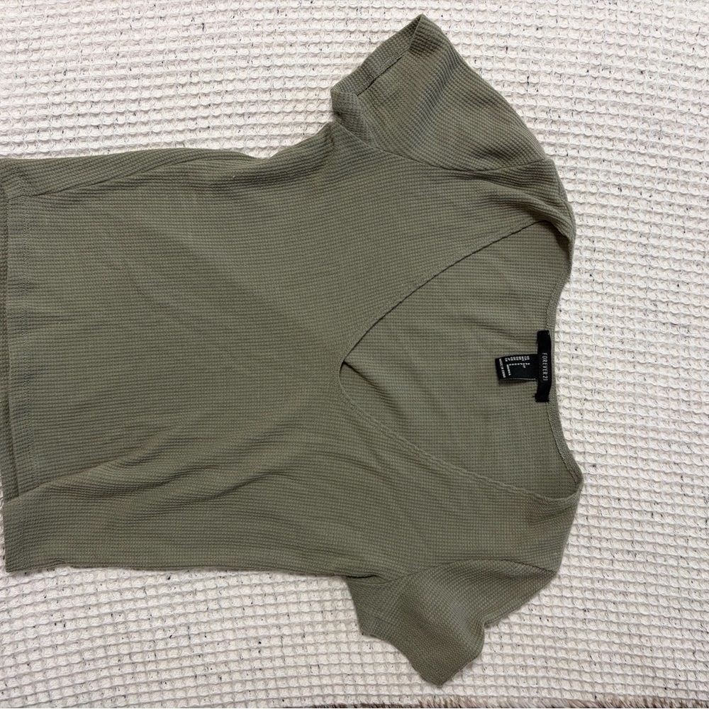 Forever 21 Sage Green Crop Top